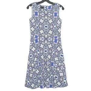 Talbots Dress Preppy Coastal Resort Classic Geometric Sophisticated Office XS